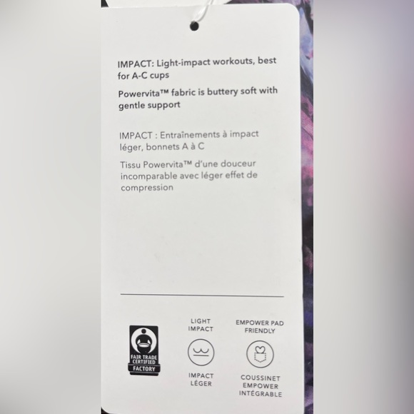 Athleta Exhale x-large A - C printed bra in dappled bloom purple. - Picture 4 of 4